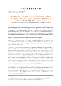 Hasselblad Expands Reach of Medium Format Imaging for Even More