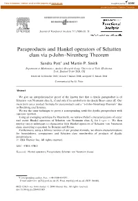 Paraproducts and Hankel Operators of Schatten Class Via P-John–Nirenberg Theorem