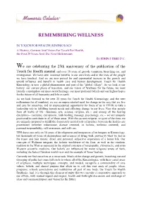 Remembering Wellness