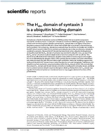 The Habc Domain of Syntaxin 3 Is a Ubiquitin Binding Domain