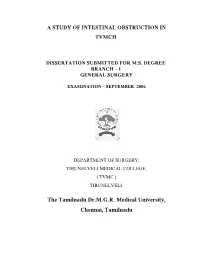 A Study of Intestinal Obstruction in Tvmch