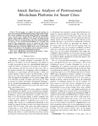 Attack Surface Analysis of Permissioned Blockchain Platforms for Smart Cities