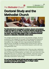 Doctoral Study and the Methodist Church