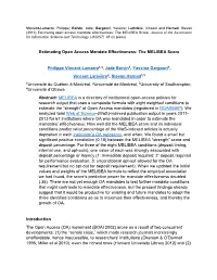Estimating Open Access Mandate Effectiveness: the MELIBEA Score