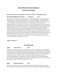 Fifth Grade Summer Reading List for School Year 2021-22