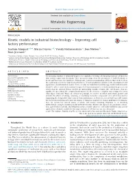 Kinetic Models in Industrial Biotechnology – Improving Cell Factory Performance