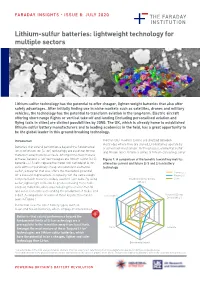 Lithium-Sulfur Batteries: Lightweight Technology for Multiple Sectors
