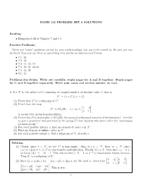 MATH 412 PROBLEM SET 8 SOLUTIONS Reading
