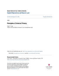 Principles of Internet Privacy