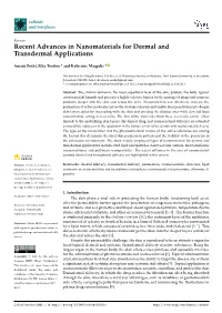 Recent Advances in Nanomaterials for Dermal and Transdermal Applications