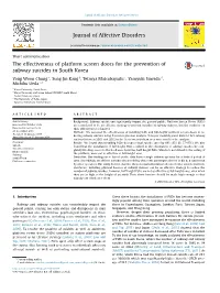 The Effectiveness of Platform Screen Doors for the Prevention of Subway Suicides in South Korea