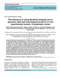 The Influence of Using Bauhinia Forficata Link in Glycemic, Lipid and Toxicological Profile in in Vivo Experimental Models: a Systematic Review