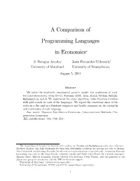 A Comparison of Programming Languages in Economics∗