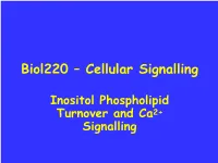 Biol220 – Cellular Signalling