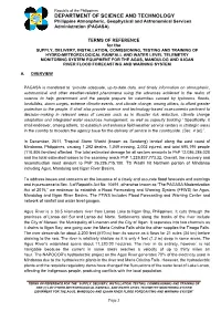 DEPARTMENT of SCIENCE and TECHNOLOGY Philippine Atmospheric, Geophysical and Astronomical Services Administration (PAGASA)