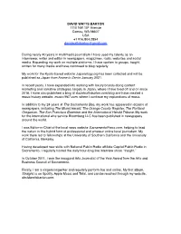 DWB CV, Updated April 2020