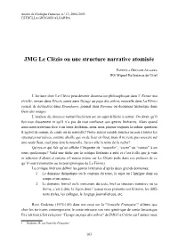 JMG Le Clézio Ou Une Structure Narrative Atomisée