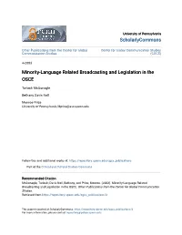 Minority-Language Related Broadcasting and Legislation in the OSCE