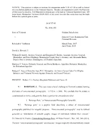 NOTICE: This Opinion Is Subject to Motions for Reargument Under V.R.A.P. 40 As Well As Formal Revision Before Publication in the Vermont Reports