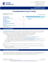 Preimplantation Genetic Testing