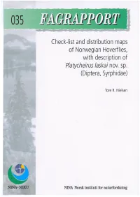 Check-List and Distribution Maps of Norwegian Hoverflies, with Description of Platycheirus Laskainov
