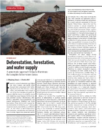Deforestation, Forestation, and Water Supply Mingfang Zhang and Xiaohua Wei