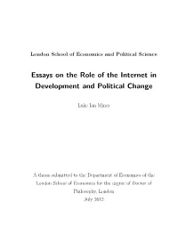 Essays on the Role of the Internet in Development and Political Change