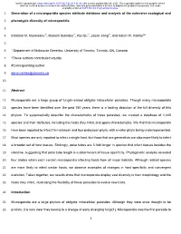 Generation of a Microsporidia Species Attribute Database and Analysis of the Extensive Ecological And
