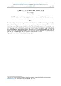HINDUTVA AS an INFORMAL INSTITUTION Abstract