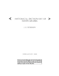 I HISTORICAL DICTIONARY of P SAUDI ARABIA
