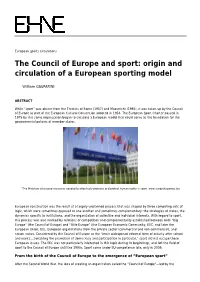 Origin and Circulation of a European Sporting Model