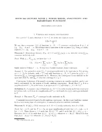 Power Series, Analyticity and Elementary Functions