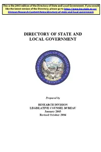 2003 Directory of State and Local Government