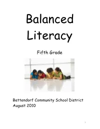 Components of a Balanced Literacy Program
