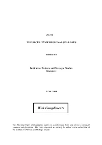 Framework for Csis Maritime Security in East Asia