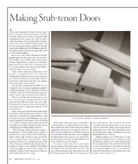 Making Stub-Tenon Doors