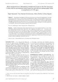 Meso-Neoproterozoic Lithospheric Extensional Events in the São