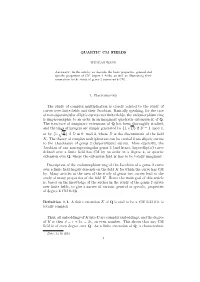 QUARTIC CM FIELDS 1. Background the Study of Complex Multiplication