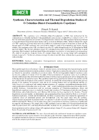 Synthesis, Characterization and Thermal Degradation Studies of O-Toluidine-Biuret-Formaldehyde Copolymer