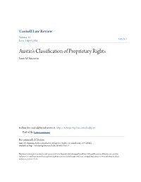 Austin's Classification of Proprietary Rights JAMES W