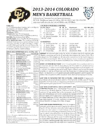Colorado MBB Notes Vs. Oklahoma State FINAL