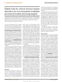 Failed Trials for Central Nervous System Disorders Do Not Necessarily