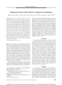 Peripheral Nerve Stimulation in Regional Anesthesia