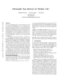 Polymorphic Type Inference for Machine Code ∗