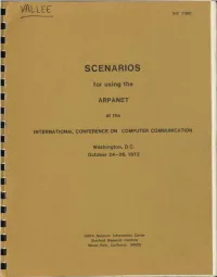Scenarios for Using the ARPANET at the International Conference On