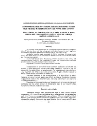 Seroprevalence of Toxoplasma Gondii Infection in Pigs Reared in Intensive System from Timis County