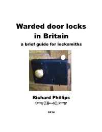 Warded Door Locks in Britain a Brief Guide for Locksmiths