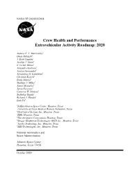 2020 Crew Health & Performance EVA Roadmap