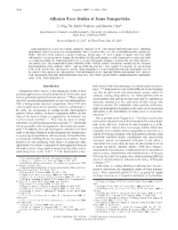 Adhesion Force Studies of Janus Nanoparticles
