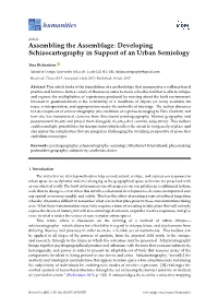 Assembling the Assemblage: Developing Schizocartography in Support of an Urban Semiology